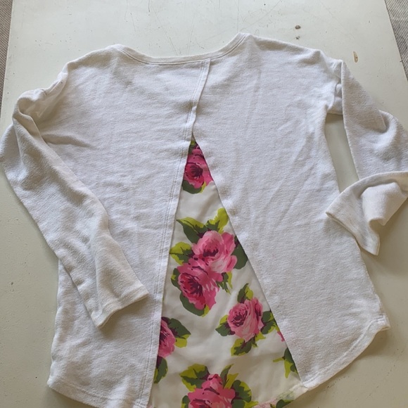 CHILDRENS PLACE GIRLS SZ 7/8 LONG TEE W FLORAL CHIFFON - Picture 3 of 4